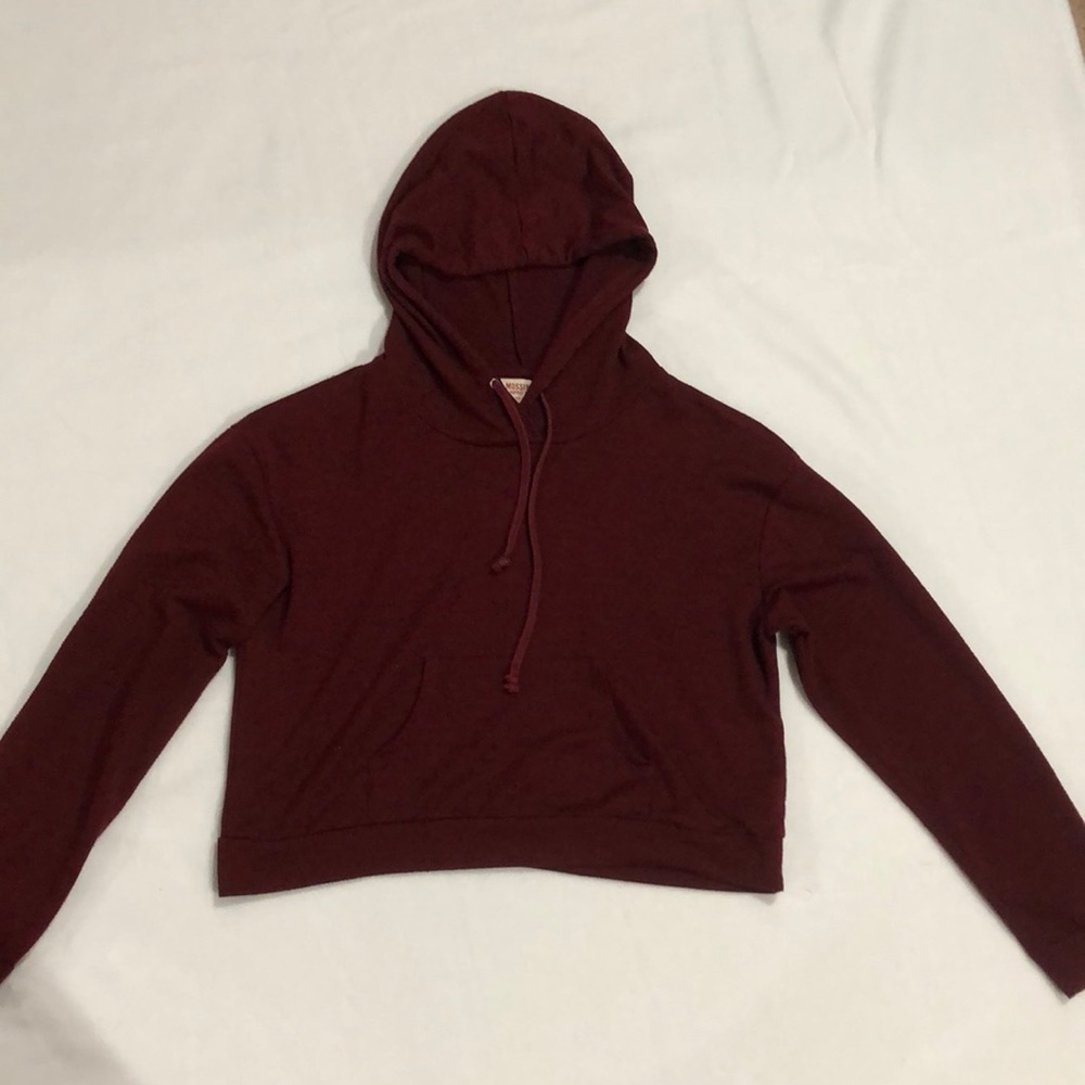MOSSIMO Red Cropped Drawstring Sweater